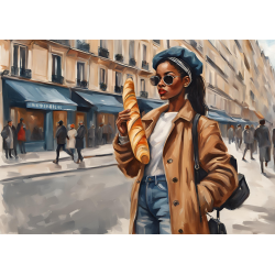 Carte postale "Promenade et baguette" - Le Petit Local