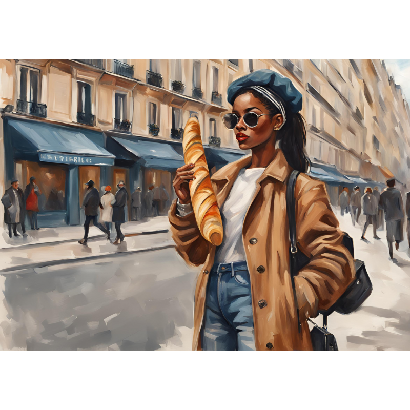 Carte postale "Promenade et baguette" - Le Petit Local