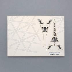 Carte postale Tour Eiffel 3D - recto - fabriquée à Paris - Atelier Pato